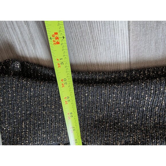 Sharon Anthony Geometric Pattern Sweater Lurex Metallic Black & Gold Batwing 22w - Picture 8 of 9